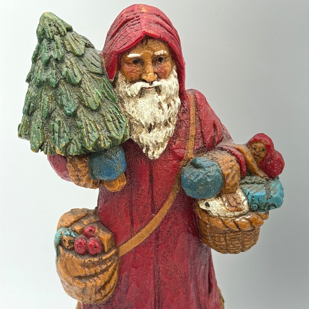 Enesco Musical Figurine Old World Santa 12in Red 1987 Vtg Christmas Victorian - Picture 15 of 16